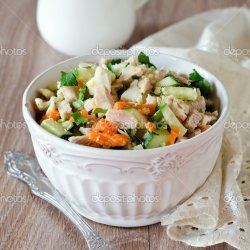 Chicken, Carrot, and Cucumber Salad