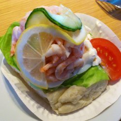 Mile-high shrimp sandwiches