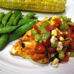 Curry in a Hurry Grilled Chicken With Salsa and Sugar Snap Peas