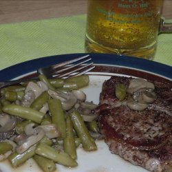 Steak With Green Beans and Mushrooms for Two