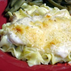 Parmigiana Thighs with Creamy Noodles