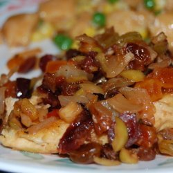 Moroccan Chicken With Dried Fruit and Olive Topping