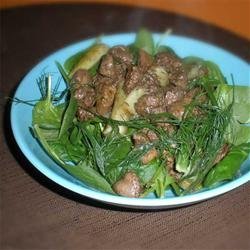 Hot Chicken Liver and Fennel Salad