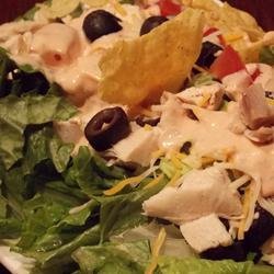 Layered and Tossed Spicy Chicken Taco Salad