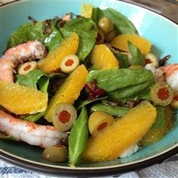 Orange Shrimp Spinach Salad