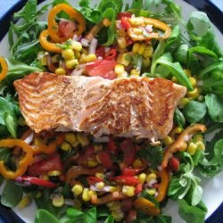 Fragrant Salmon and Sesame Corn Salad