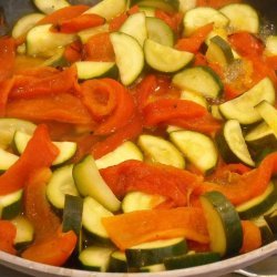 Sauteed Zucchini and Roasted Red Peppers