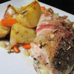 Bacon-Roasted Chicken With Potatoes