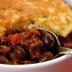 Beef and Black Bean Chili With Green Onion Corn Cakes