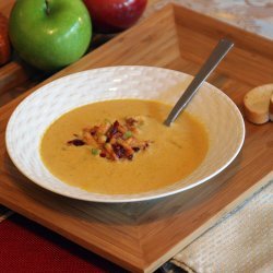 Pumpkin Soup With Chili Cran-Apple Relish