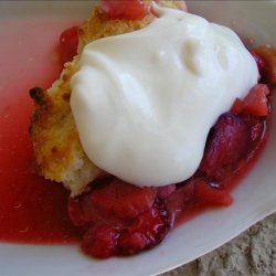 Strawberry Rhubarb Cobbler With Candied Ginger (oamc)