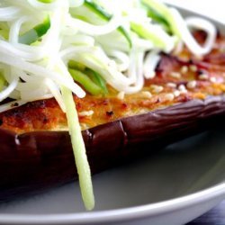 Miso Aubergine With Cucumber Noodles