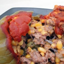 Stuffed Green Peppers With Corn