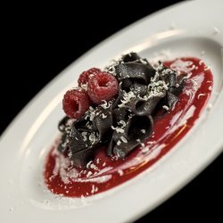 Chocolate Pasta With Raspberry Coulis