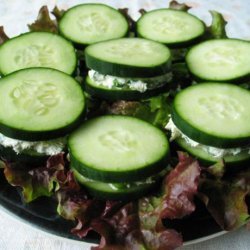 Chèvre, Scapes and Cucumber Tea Sandwiches (Bread-Free)