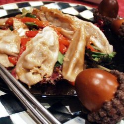 Pot Sticker and Roasted Pepper Salad
