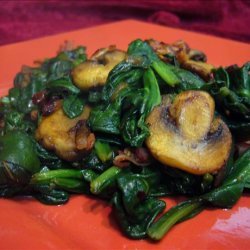 Sauteed Spinach, Mushrooms and Pancetta