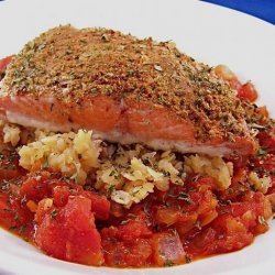 Moroccan Spiced Salmon over Lentils