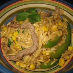 Cilantro Orzo and Beef