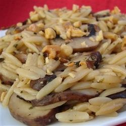 Orzo with Mushrooms and Walnuts