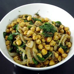 Spinach with Chickpeas and Fresh Dill