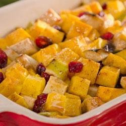 Becel(R) Holiday Butternut Squash with Apple and Cranberries