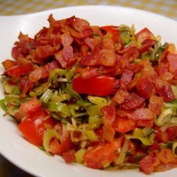 Creamed Leeks With Tarragon, Tomatoes, and Bacon