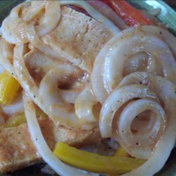 Barbecued Tofu With Onions and Peppers