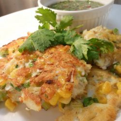 Crab & Corn Cakes With Coriander Dipping Sauce