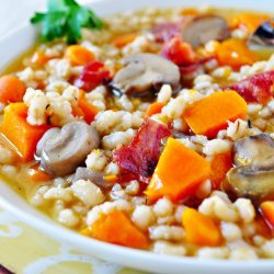 Chicken, Barley, and Bow Tie Soup