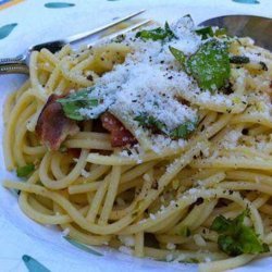 Summer Herb Spaghetti With Crumbled Bacon