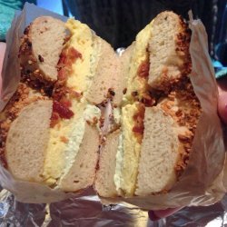 Bacon Cream Cheese Bagel Sandwich