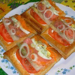 Rainbow Smoked Salmon Salad in Puff Pastry