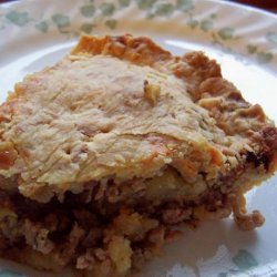 Sausage and Apple Pie in a Cheddar Crust