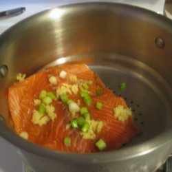 Steamed Salmon With Soy Glaze