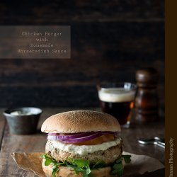 Chicken Burger With Horseradish Sauce