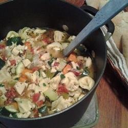 Chicken Tortellini Soup With Zucchini and Tomatoes