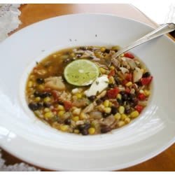 Chicken Soup With Black Beans and Corn