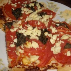 Phyllo Pizza With Fresh Tomatoes and Feta Cheese