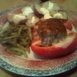 Meatloaf Stuffed Red Peppers