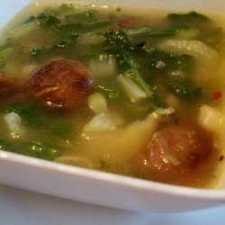 Ch'ing Ts'ai Ma Ku T'ang Mushroom and Cabbage Soup