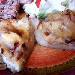 Onion Bacon Cheese Stuffed Baked Potatoes