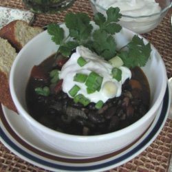Black Bean Soup With Cumin and Jalapeno