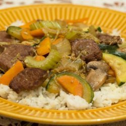 Mongolian Lamb Stir-Fry With Rice