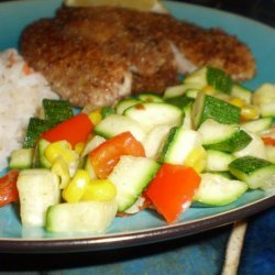 Stir-Fried Zucchini With Corn and Sweet Bell Pepper