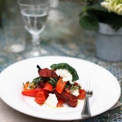 Goat's Cheese in Red Pepper Salad