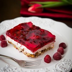 Raspberry Jello Pretzel Dessert