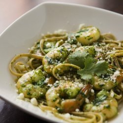 Pasta With Shrimp and Cilantro-Lime Pesto