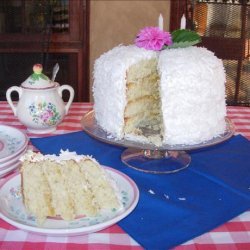 Coconut Layer Cake With Lemon Filling and Marshmallow-Like Frost
