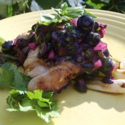 Grilled Chicken With Blueberry-Basil Salsa
